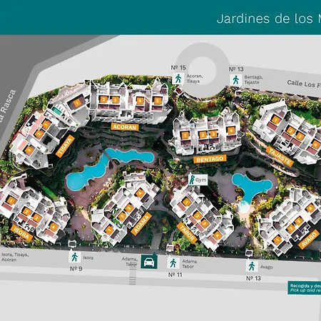 Jardines - Tabor 2 1 Pool View 2b Сasa de vacaciones Palm-mar